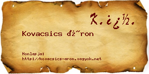 Kovacsics Áron névjegykártya
